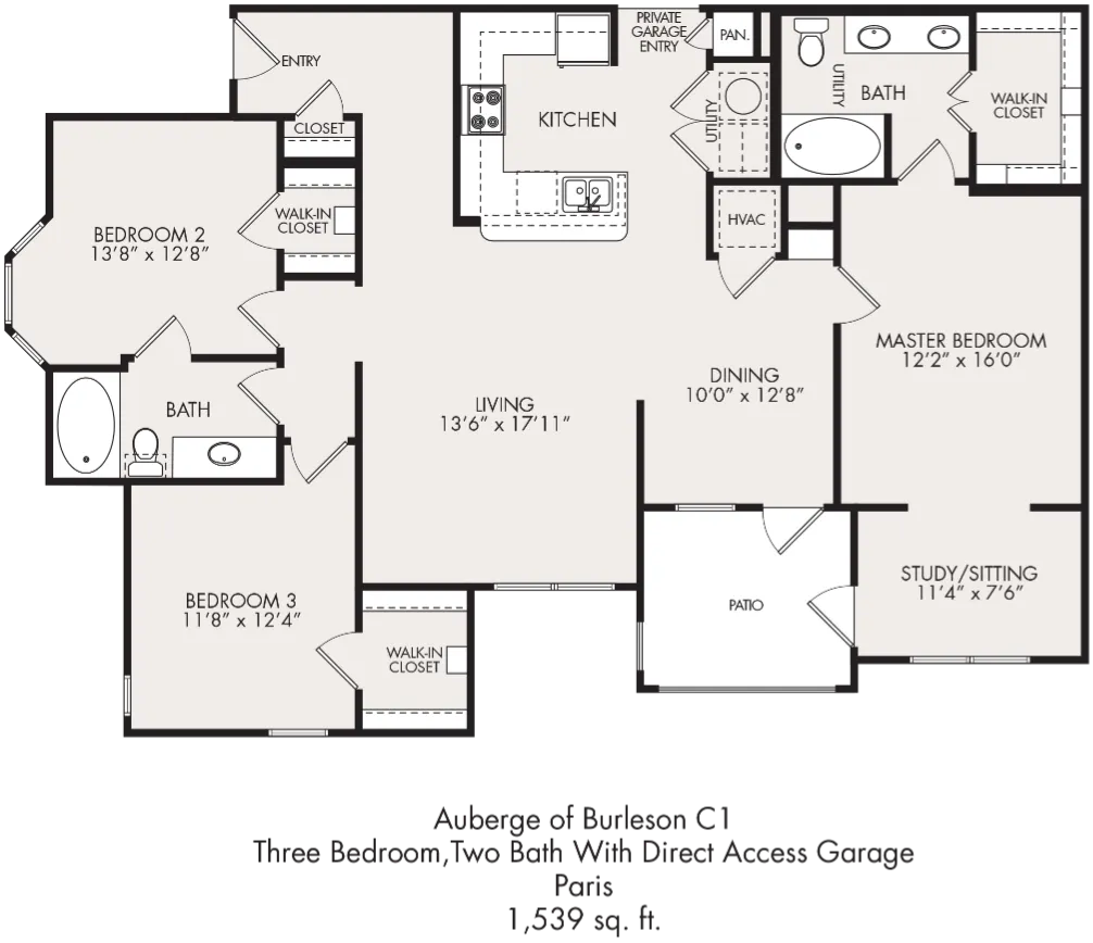 Auberge of Burleson Rise apartments Dallas Floor plan 11