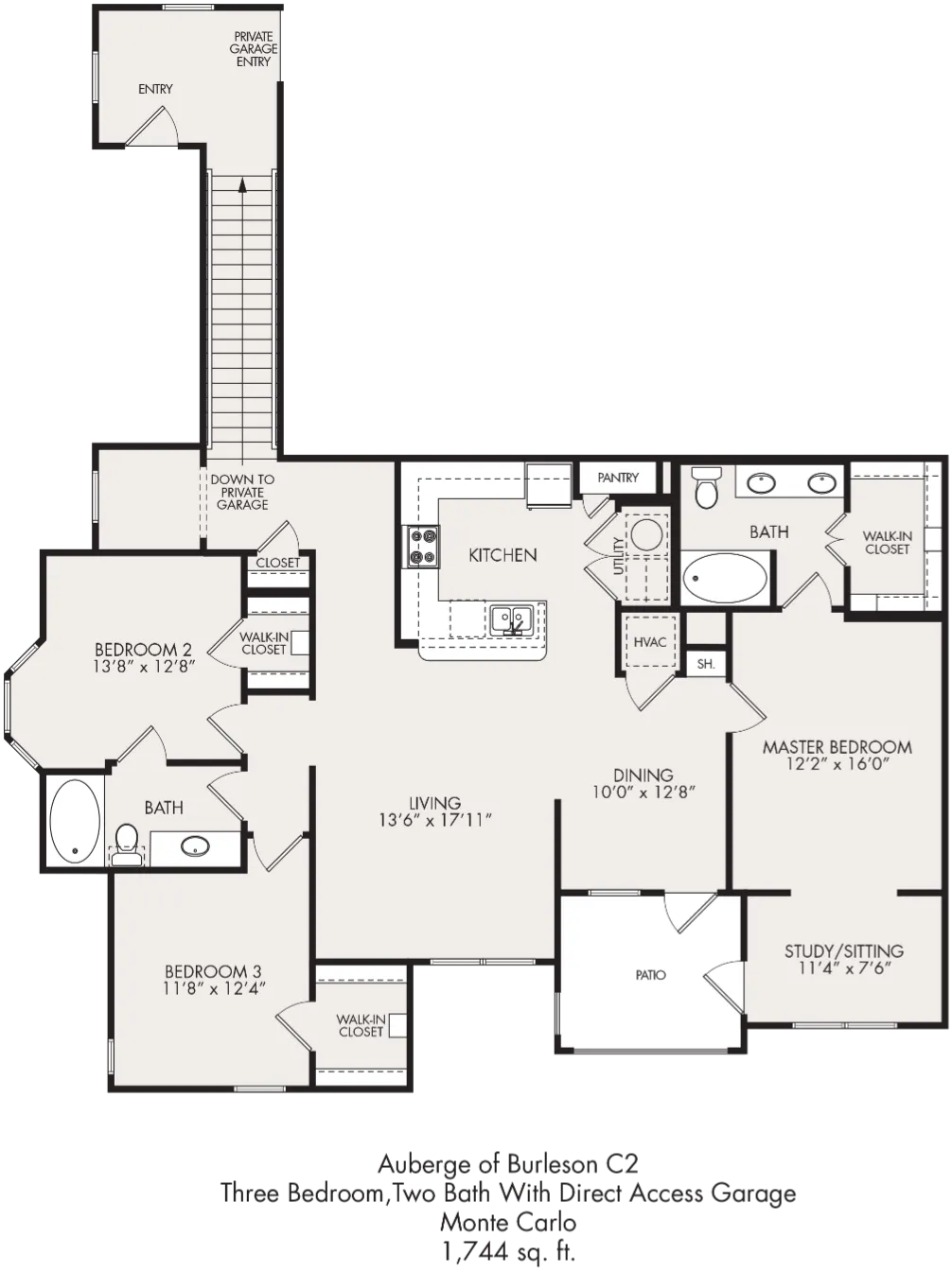 Auberge of Burleson Rise apartments Dallas Floor plan 14