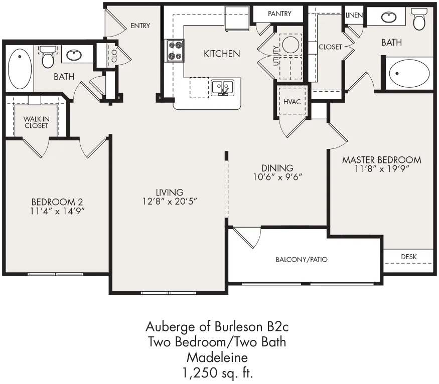 Auberge of Burleson Rise apartments Dallas Floor plan 9