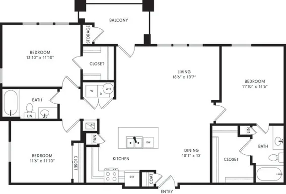 Axis Kessler Park Rise apartments Dallas Floor plan 12
