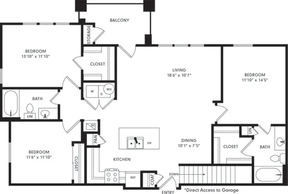 Axis Kessler Park Rise apartments Dallas Floor plan 13
