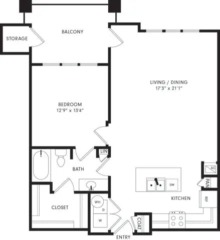 Axis Kessler Park Rise apartments Dallas Floor plan 2