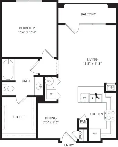 Axis Kessler Park Rise apartments Dallas Floor plan 5