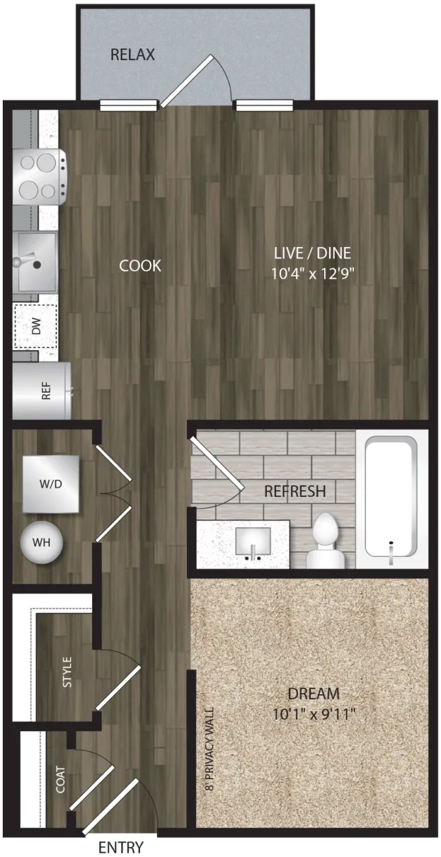 Bell Cityline Rise apartments Dallas Floor plan 1