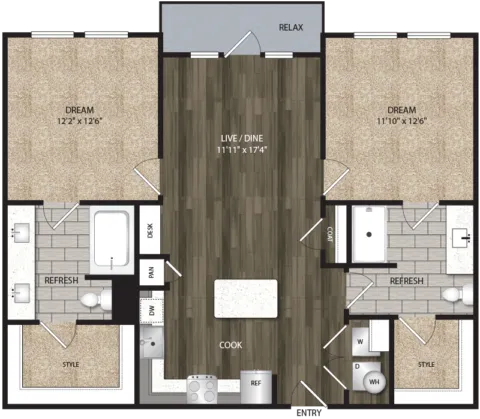 Bell Cityline Rise apartments Dallas Floor plan 14