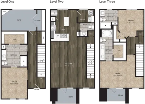 Bell Cityline Rise apartments Dallas Floor plan 18