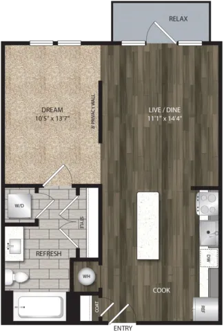 Bell Cityline Rise apartments Dallas Floor plan 2
