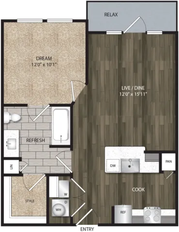 Bell Cityline Rise apartments Dallas Floor plan 3
