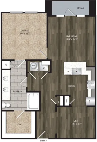 Bell Cityline Rise apartments Dallas Floor plan 5