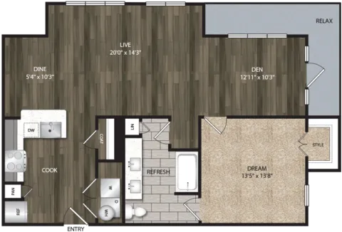 Bell Cityline Rise apartments Dallas Floor plan 8
