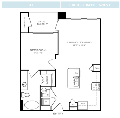 Bellrock Upper North Rise apartments Dallas Floor plan 2