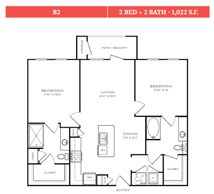 Bellrock Upper North Rise apartments Dallas Floor plan 6
