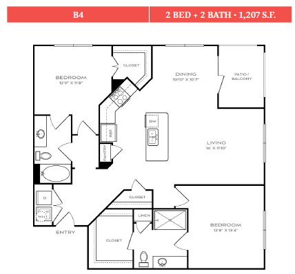 Bellrock Upper North Rise apartments Dallas Floor plan 8