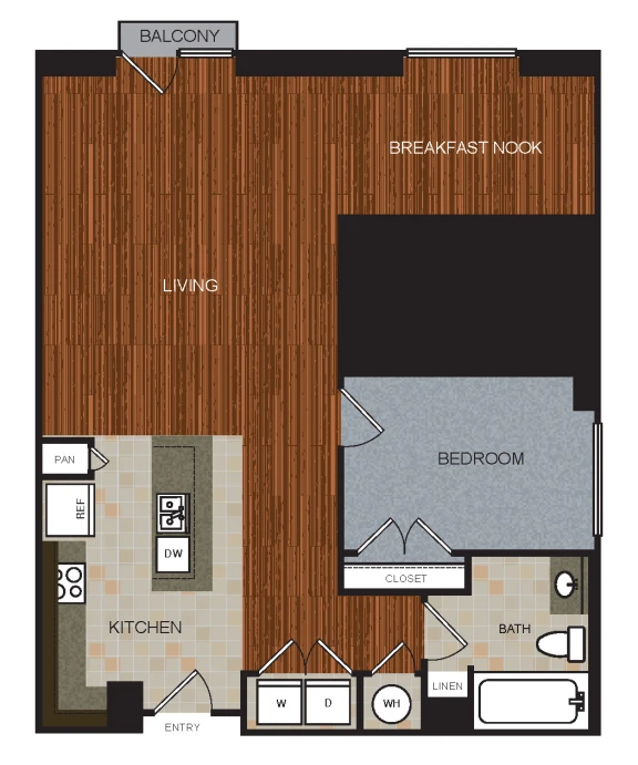 Berkshire Riverview Rise apartments Austin Floor plan 15