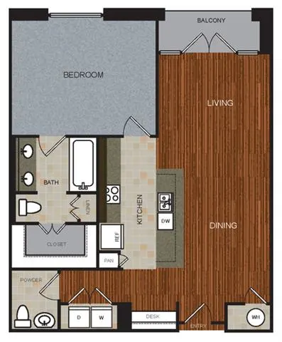 Berkshire Riverview Rise apartments Austin Floor plan 16