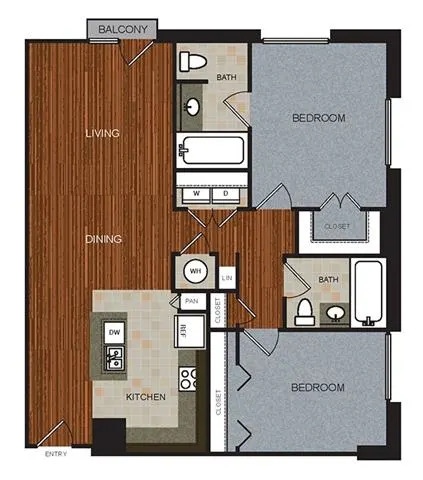Berkshire Riverview Rise apartments Austin Floor plan 20