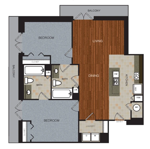 Berkshire Riverview Rise apartments Austin Floor plan 24