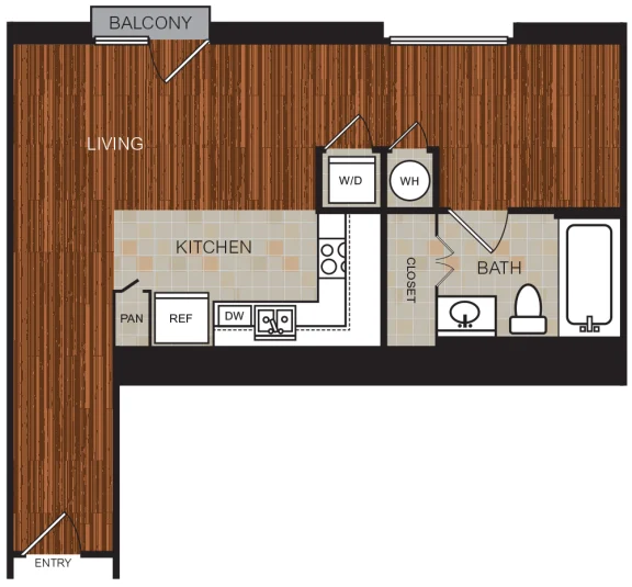Berkshire Riverview Rise apartments Austin Floor plan 4