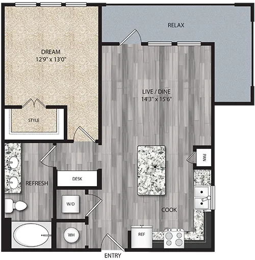 Bluestem Village Rise apartments Dallas Floor plan 3