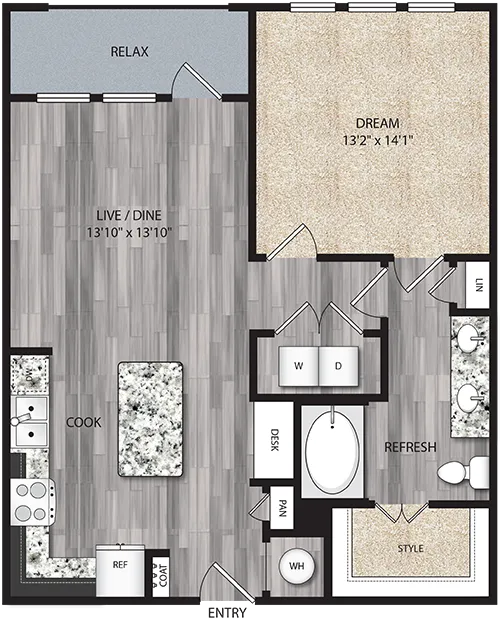 Bluestem Village Rise apartments Dallas Floor plan 4