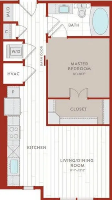 Bluffs at Midway Hollow Rise apartments Dallas Floor plan 1