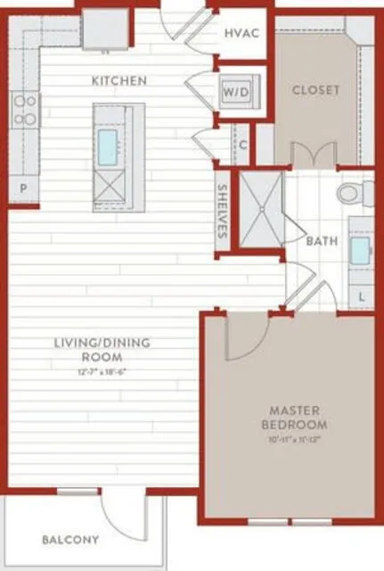 Bluffs at Midway Hollow Rise apartments Dallas Floor plan 11