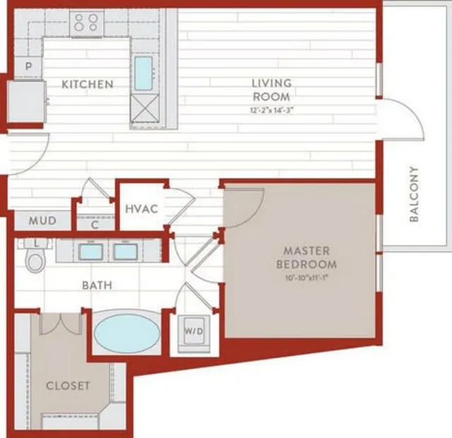 Bluffs at Midway Hollow Rise apartments Dallas Floor plan 15