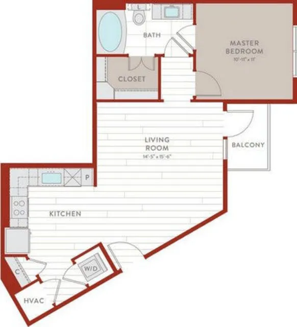 Bluffs at Midway Hollow Rise apartments Dallas Floor plan 16