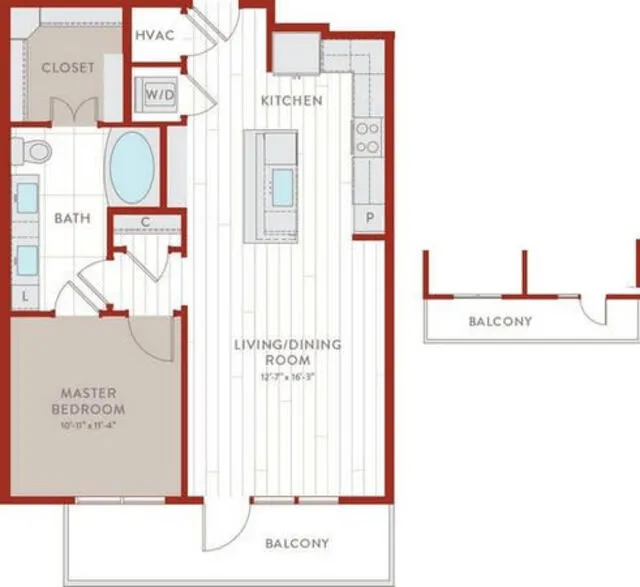 Bluffs at Midway Hollow Rise apartments Dallas Floor plan 24