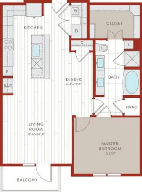 Bluffs at Midway Hollow Rise apartments Dallas Floor plan 28