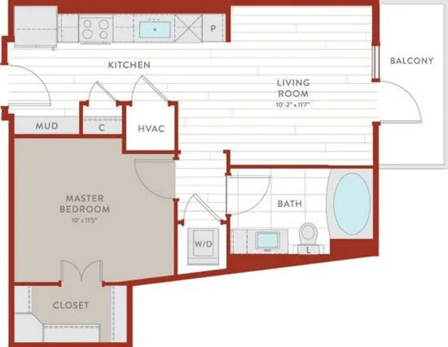 Bluffs at Midway Hollow Rise apartments Dallas Floor plan 3