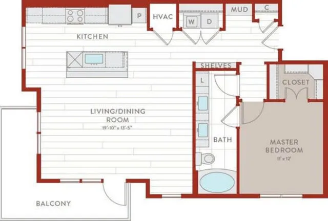 Bluffs at Midway Hollow Rise apartments Dallas Floor plan 30