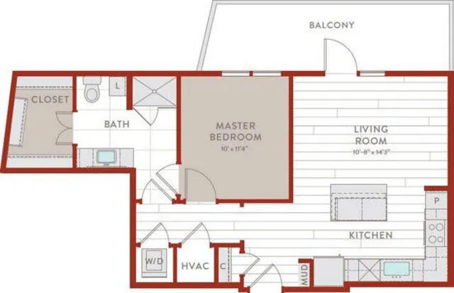 Bluffs at Midway Hollow Rise apartments Dallas Floor plan 32
