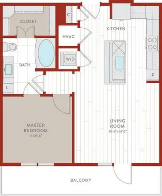Bluffs at Midway Hollow Rise apartments Dallas Floor plan 37