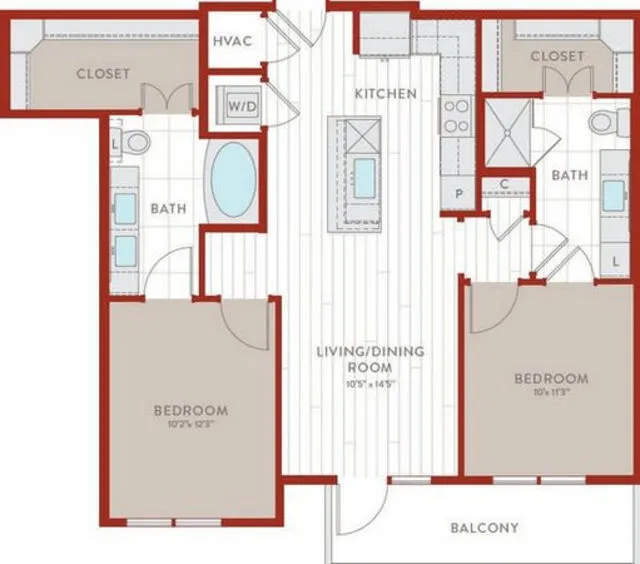 Bluffs at Midway Hollow Rise apartments Dallas Floor plan 40