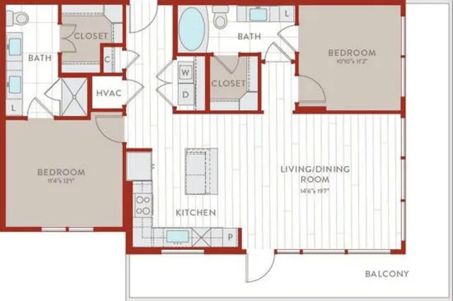 Bluffs at Midway Hollow Rise apartments Dallas Floor plan 48