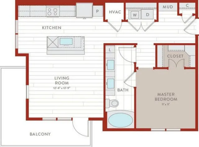 Bluffs at Midway Hollow Rise apartments Dallas Floor plan 5