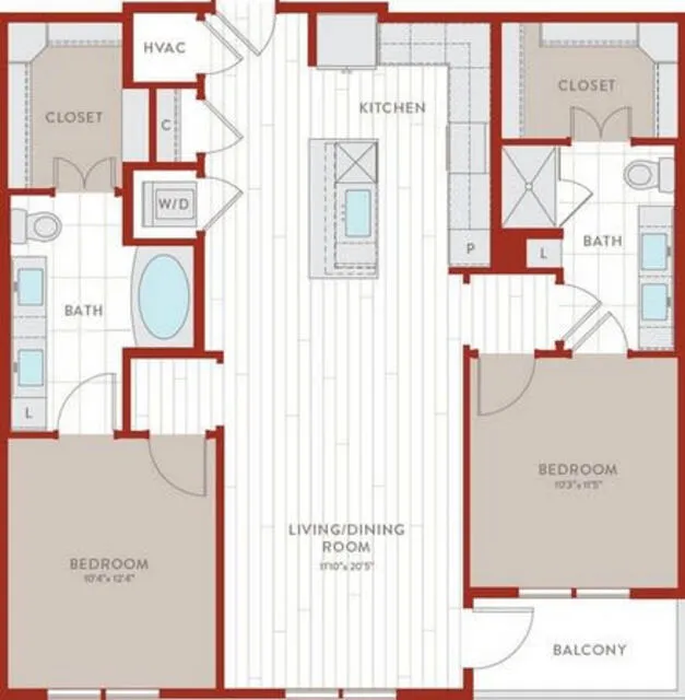 Bluffs at Midway Hollow Rise apartments Dallas Floor plan 51