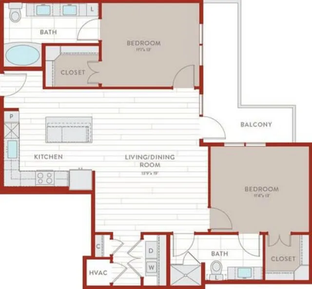 Bluffs at Midway Hollow Rise apartments Dallas Floor plan 52