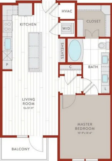 Bluffs at Midway Hollow Rise apartments Dallas Floor plan 6