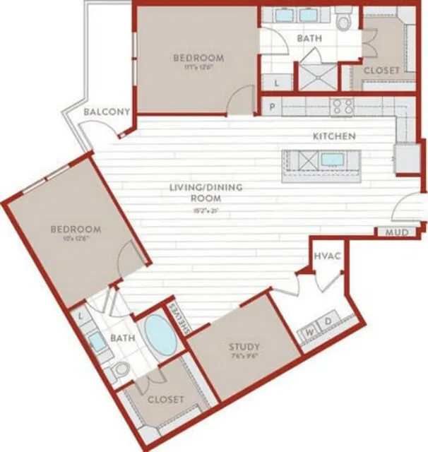 Bluffs at Midway Hollow Rise apartments Dallas Floor plan 61
