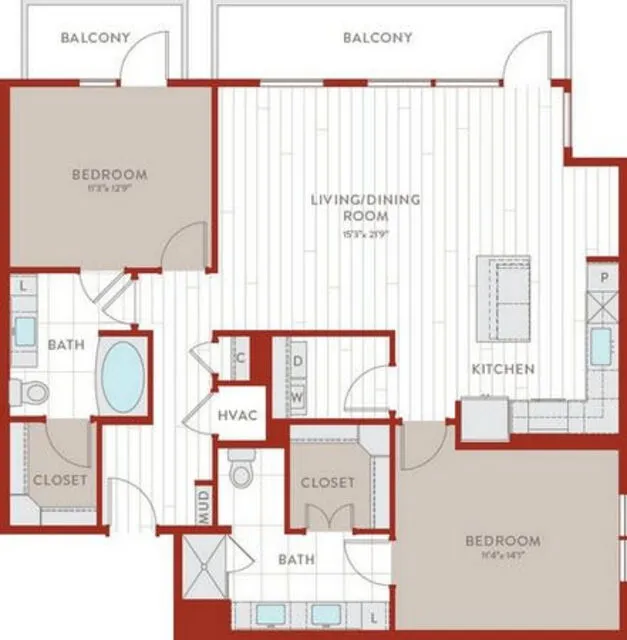 Bluffs at Midway Hollow Rise apartments Dallas Floor plan 67