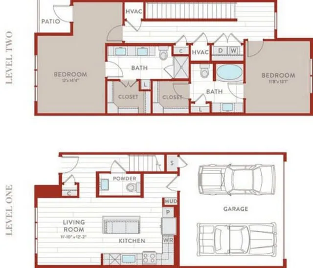 Bluffs at Midway Hollow Rise apartments Dallas Floor plan 68