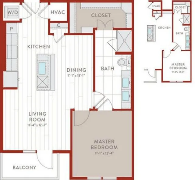 Bluffs at Midway Hollow Rise apartments Dallas Floor plan 7