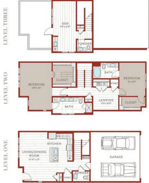 Bluffs at Midway Hollow Rise apartments Dallas Floor plan 73