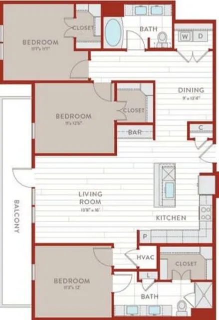 Bluffs at Midway Hollow Rise apartments Dallas Floor plan 76