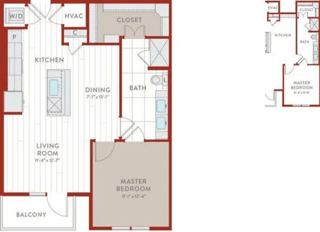Bluffs at Midway Hollow Rise apartments Dallas Floor plan 8