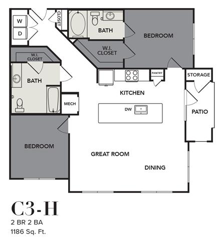 Broadstone Cross Creek Ranch Rise apartments Austin Floor plan 18