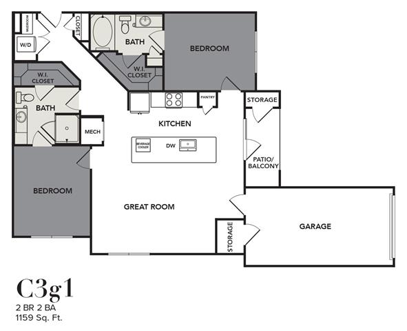 Broadstone Cross Creek Ranch Rise apartments Austin Floor plan 21
