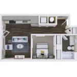 Broadway Chapter Rise apartments Dallas Floor plan 1